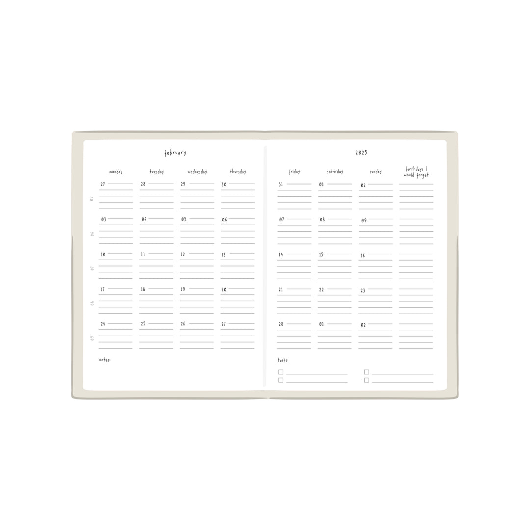 weekly 2025 planner new year - more coffee