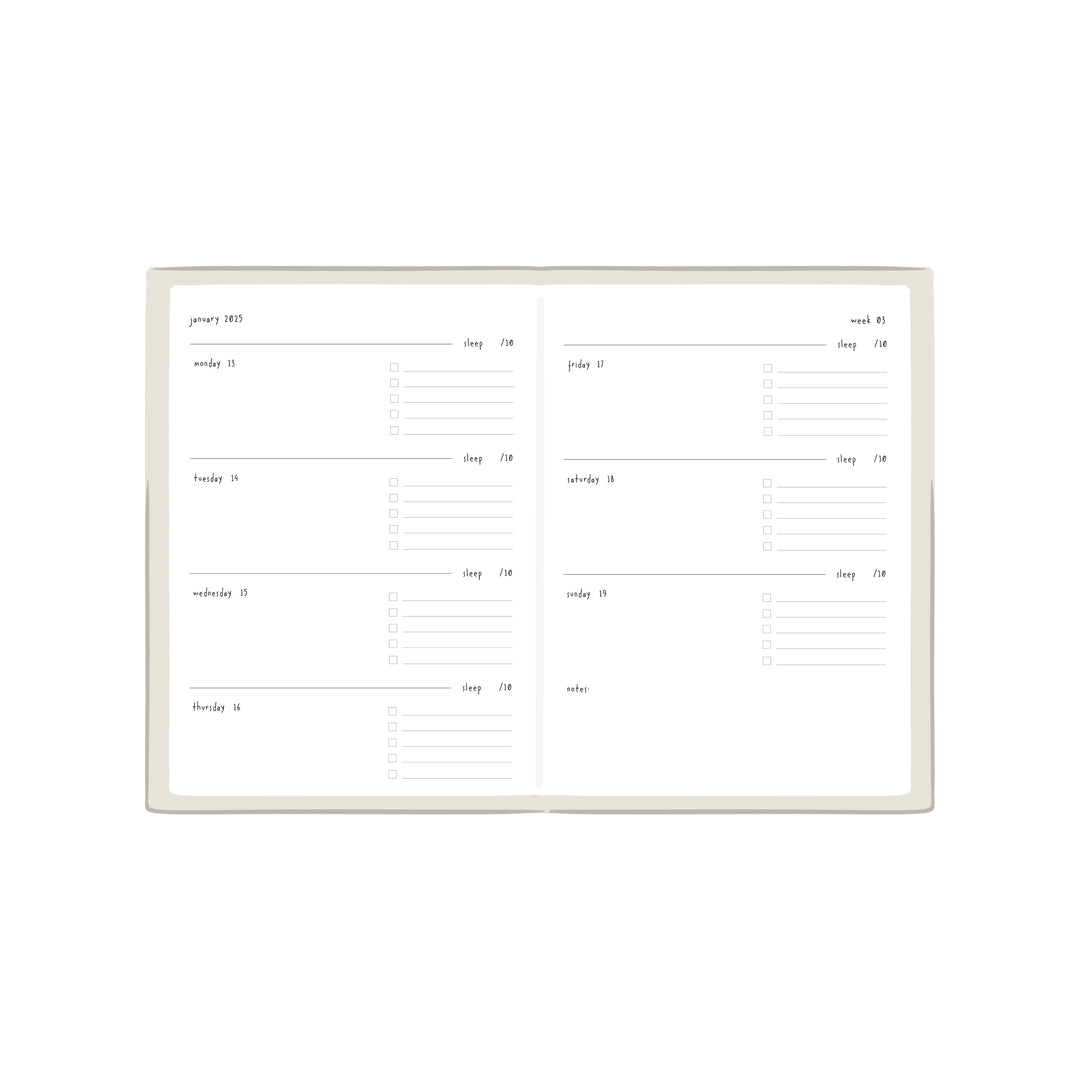 weekly 2025 planner new year - more coffee